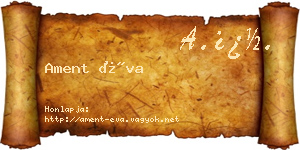 Ament Éva névjegykártya